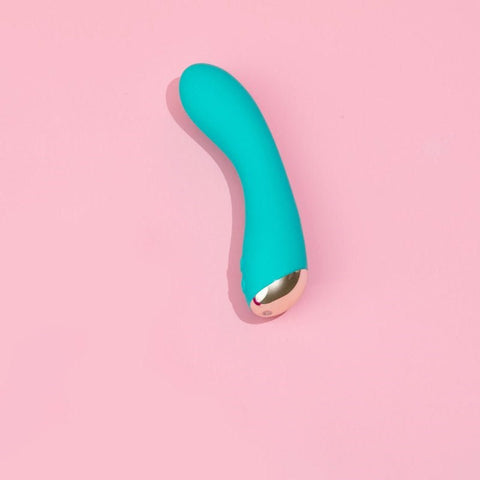 Blush Novelties Aria Luscious AF USB Rechargeable G Spot Vibrator Teal with Curved Design - G-Spot Vibrators