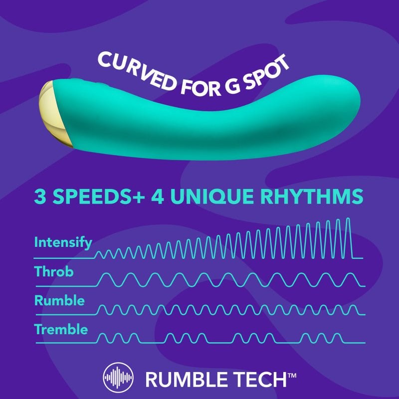 Blush Novelties Aria Luscious AF USB Rechargeable G Spot Vibrator Teal with Curved Design - - G-Spot Vibrators