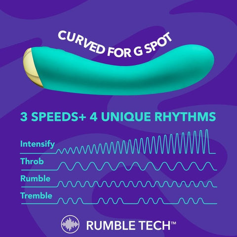 Blush Novelties Aria Luscious AF USB Rechargeable G Spot Vibrator Teal with Curved Design - G-Spot Vibrators