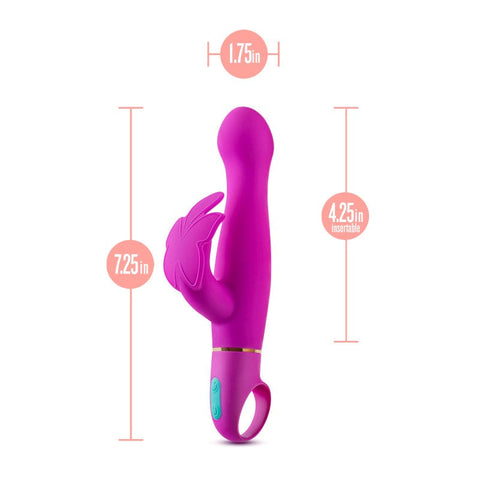 Blush Novelties Aria Naughty AF Butterfly Vibrator Plum Dual Motor - Rabbit Vibrators