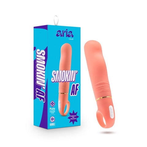 Blush Novelties Aria Smokin AF G Spot Vibrator Coral with Rumble Tech Motor - G-Spot Vibrators