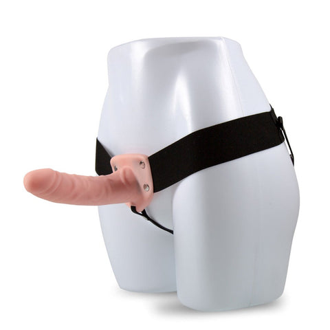 Blush Novelties Dr. Skin Hollow Strap On Dildo Flesh 15.2cm with Adjustable Harness - Strap On Sextoys