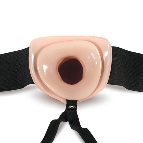 Blush Novelties Dr. Skin Hollow Strap On Dildo Flesh 15.2cm with Adjustable Harness - Strap On Sextoys