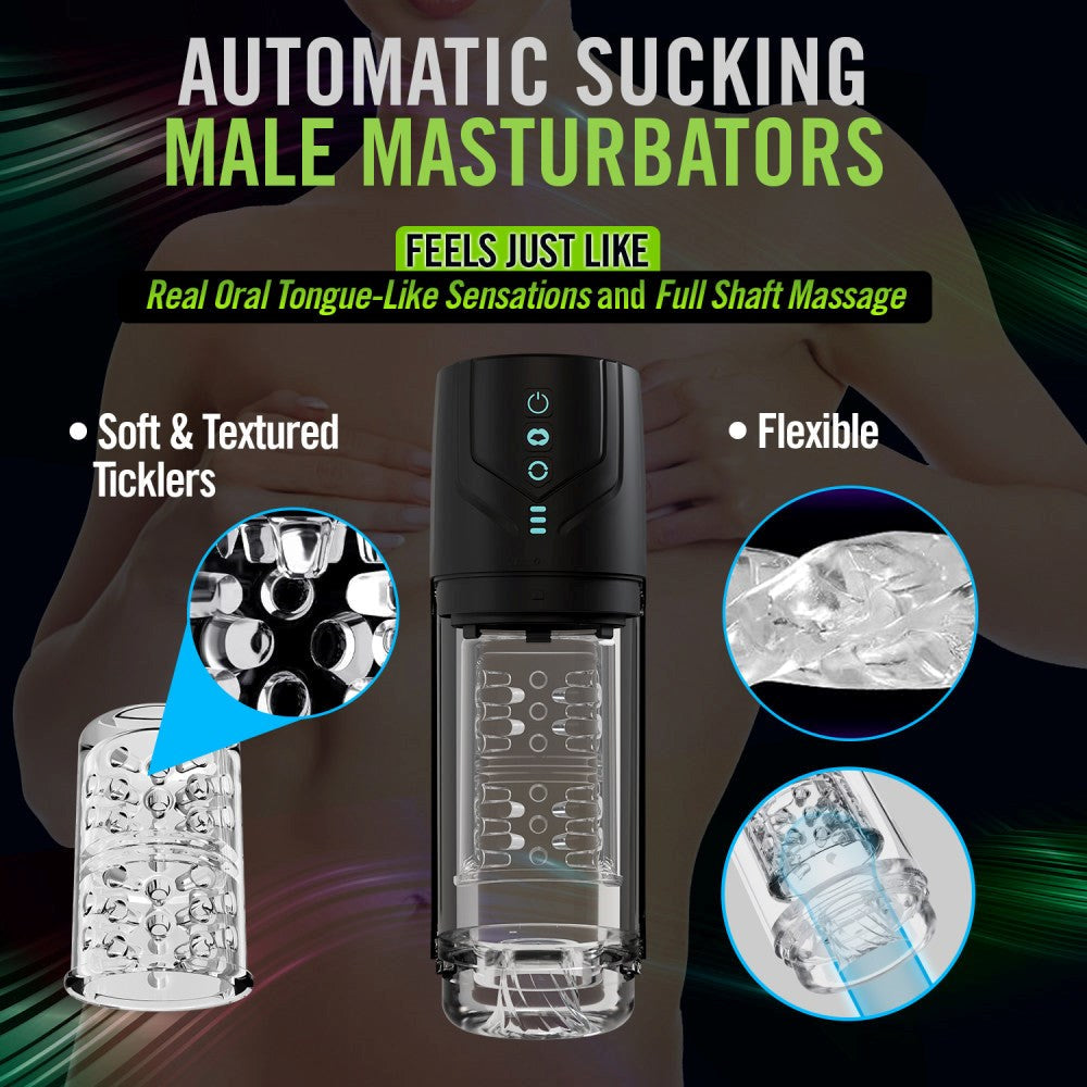 Blush Novelties M For Men Whirlwind Pro Rotating Auto Masturbator Clear - - Masturbators and Strokers