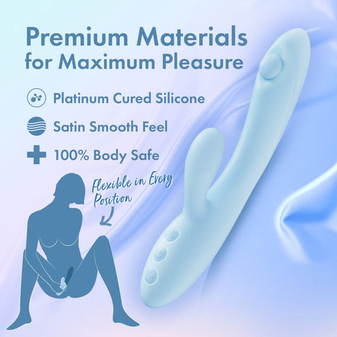 Blush Novelties Play With Me Moondust Magic Rabbit Vibrator Blue Dual Stimulation - Rabbit Vibrators