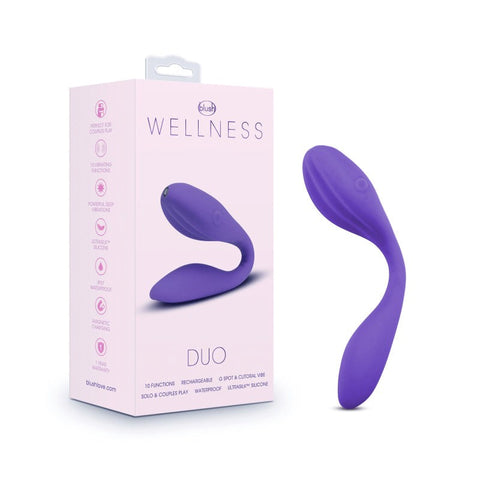 Blush Novelties Wellness Duo USB Rechargeable Couples Vibrator Purple - Sex Toys For Couples