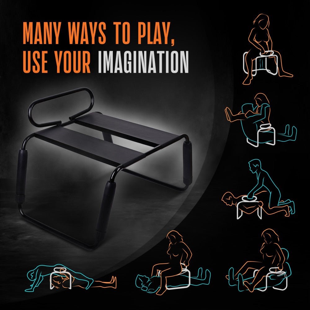 Blush Novelties Temptasia Surrender Sex Stool With Vibrating Dildo Black - - Vibrating Dildos