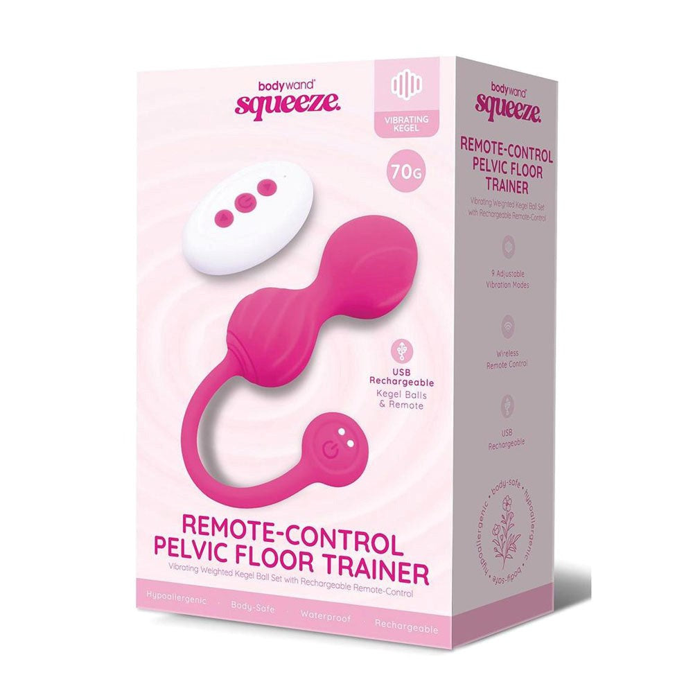 Xgen Products Bodywand Squeeze Remote Control Rechargeable Weighted Kegel Balls Pink - - Love Eggs and Kegel Exercisers