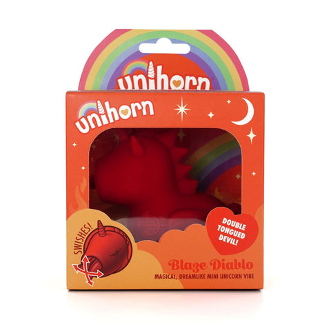 Unihorn Blaze Diablo USB Rechargeable Forked Tongue Flicking Stimulator Red - Finger and Tongue Vibrators