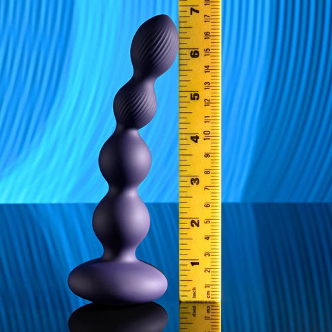 Evolved PLEASURE ORBIT Twirling & Vibrating Anal Beads Remote Control Navy Blue - Anal Beads and Balls