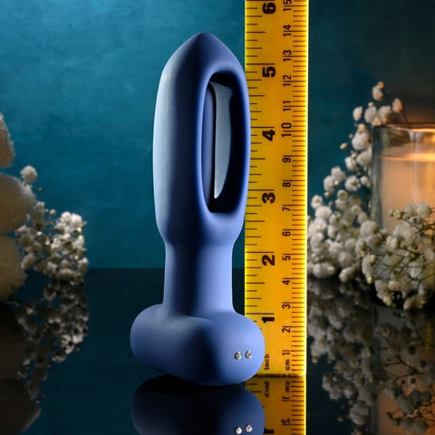 Evolved THE FLAPPER Vibrating and Flapping Butt Plug with Remote Blue Dual Action - Butt Plugs