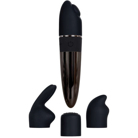 Evolved Tiny Treasures Mini Massager with 4 Attachments and 7 Speeds - Clit Ticklers and Pulsators