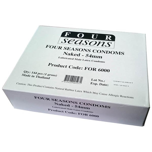 Four Seasons Naked Classic Condoms Bulk Box of 144 Ultra Thin Protection - - Condoms