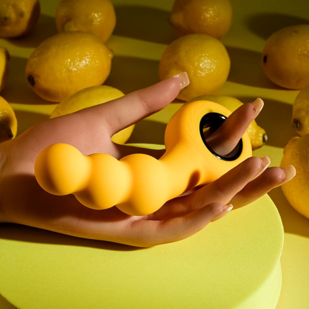 Evolved Gender X BUMBLE 12 Function Rechargeable Butt Plug Yellow Anal Stimulation - - Butt Plugs