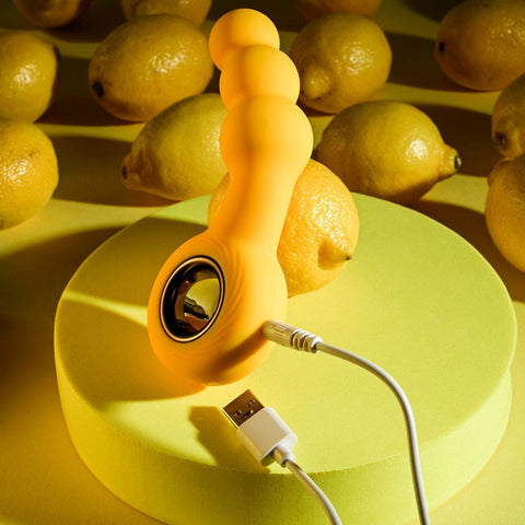 Evolved Gender X BUMBLE 12 Function Rechargeable Butt Plug Yellow Anal Stimulation - Butt Plugs