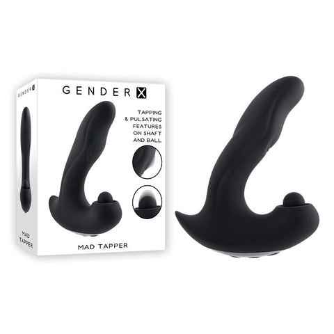 Evolved Gender X MAD TAPPER Double Tapping Vibrating Massager Black Triple Motor - G-Spot Vibrators