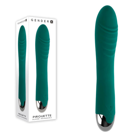 Evolved Gender X PIROUETTE USB Rechargeable G Spot Vibrator Green with Twirling - G-Spot Vibrators