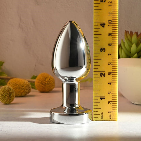 Evolved Gender X ROCKIN USB Rechargeable Vibrating Butt Plug XL Chrome Metal - Butt Plugs
