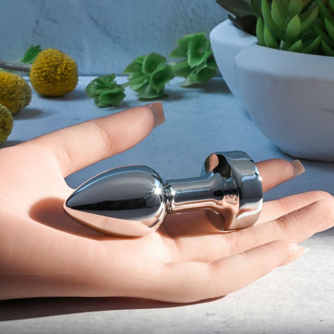 Evolved Gender X ROCKIN USB Rechargeable Vibrating Mini Butt Plug Chrome Metal - Butt Plugs