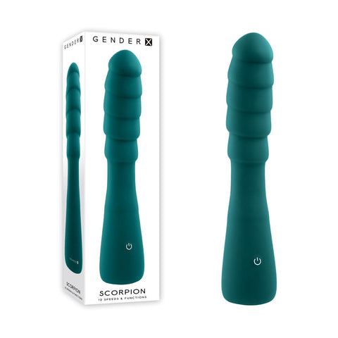 Evolved Gender X SCORPION USB Rechargeable G Spot Vibrator Green Curved Design - G-Spot Vibrators