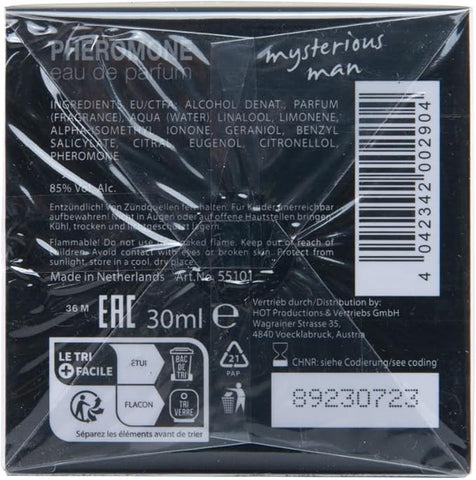 Hot Ero Hot Pheromone London Mysterious Man Sex Pheromone Cologne for Men 30ml French Formula - Sex Pheromones and Perfumes