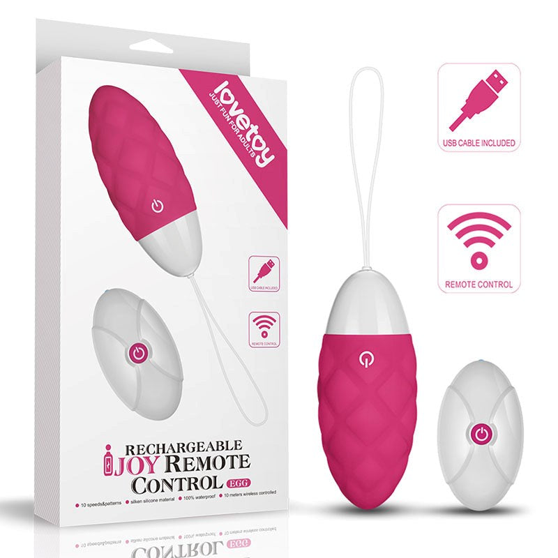 Lovetoy IJOY USB Rechargeable Remote Control Love Egg Pink Vibrator - - Love Eggs and Kegel Exercisers