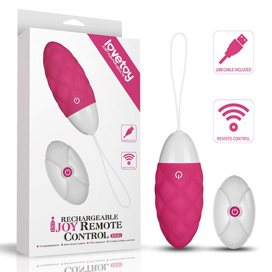 Lovetoy IJOY USB Rechargeable Remote Control Love Egg Pink Vibrator - - Love Eggs and Kegel Exercisers