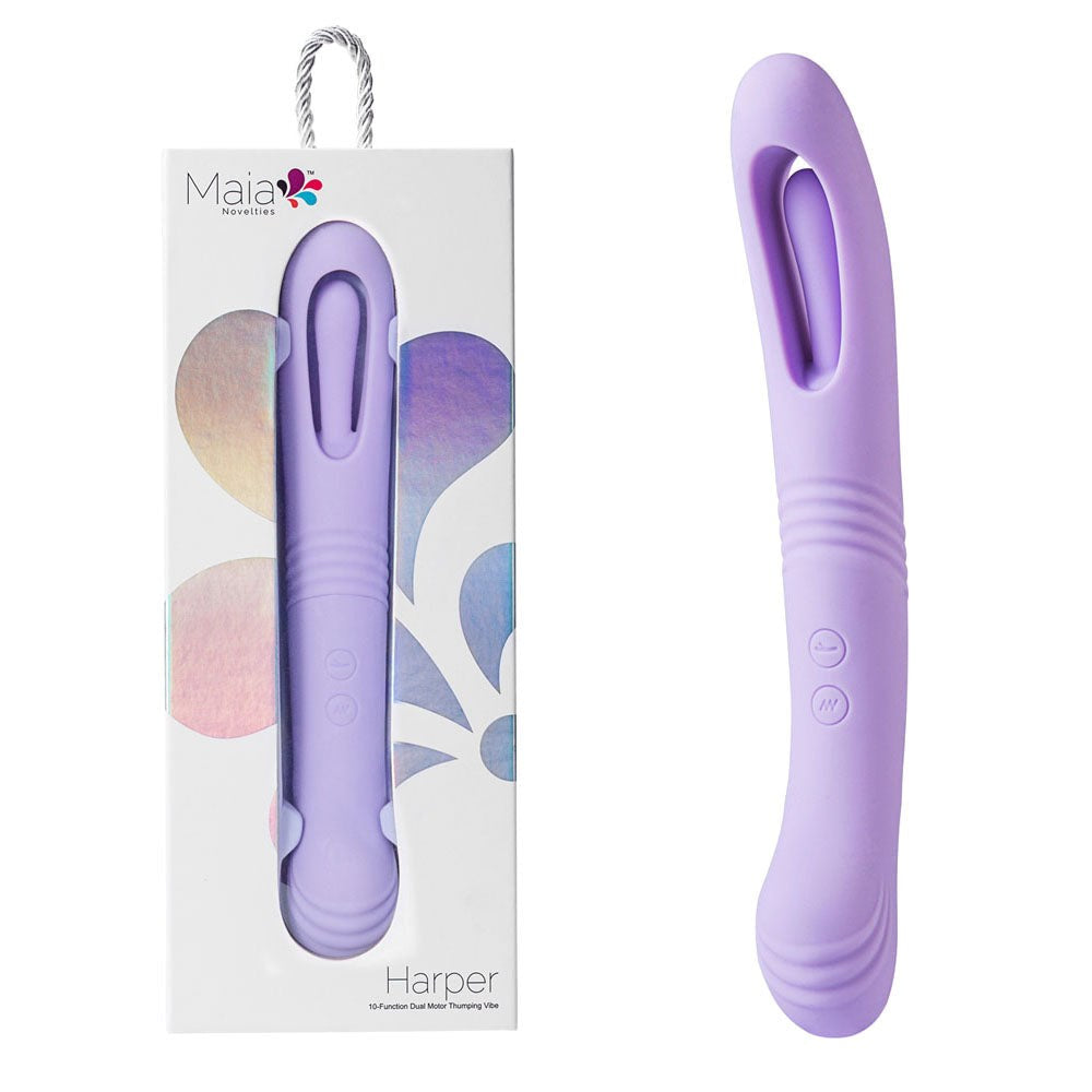 Maia Toys Maia HARPER USB Rechargeable G Spot Vibrator Purple Dual Motor - - G-Spot Vibrators