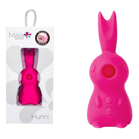 Maia Toys Maia HUNNI USB Rechargeable Sucking Licking & Vibrating Stimulator Pink - Clit Ticklers and Pulsators