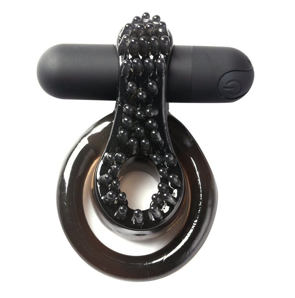 Maia Toys Maia Jagger USB Rechargeable Vibrating Cock & Ball Ring Black - - Vibrating Cock Rings