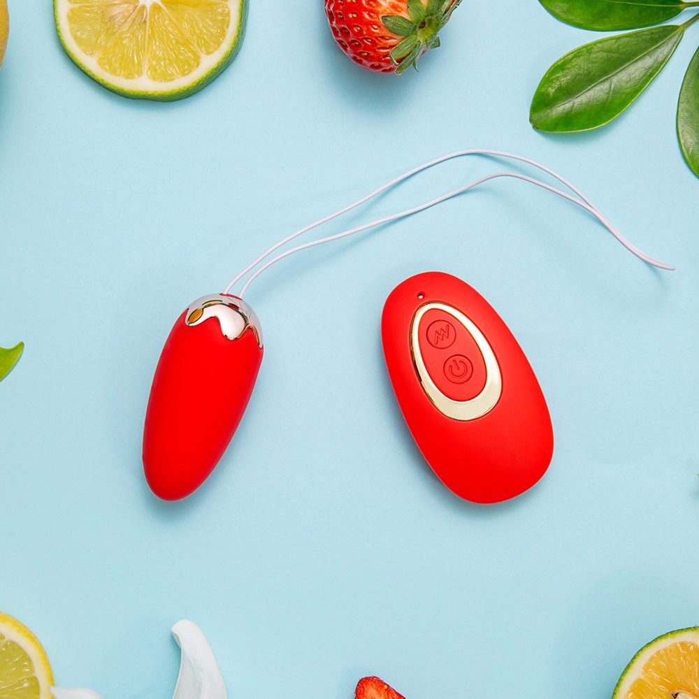 Maia Toys Maia SHORTCAKE USB Rechargeable Vibrating Love Egg with Wireless Remote Red - - Love Eggs and Kegel Exercisers