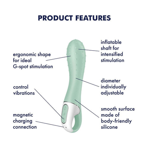Satisfyer Air Pump Vibrator 3 Rechargeable Inflatable G Spot Vibrator Mint - G-Spot Vibrators