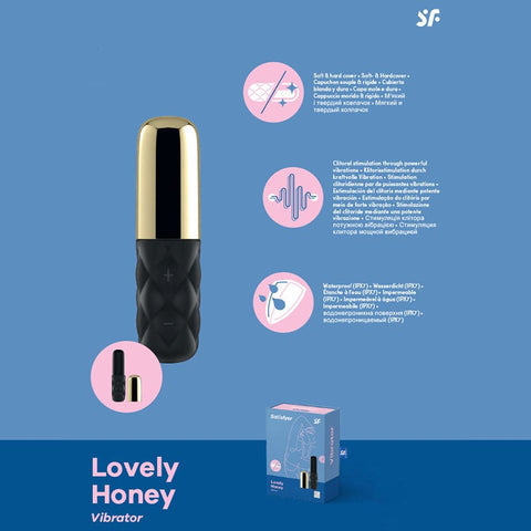 Satisfyer Mini Sparking Darling USB Rechargeable Bullet Vibrator Gold Black - Bullet Vibrators
