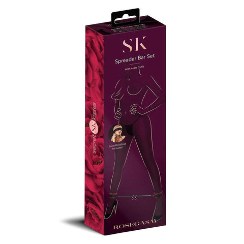 Xgen Products Secret Kisses Rosegasm BDSM Play Spreader Bar Set Black Restraints - Cuffs And Restraints
