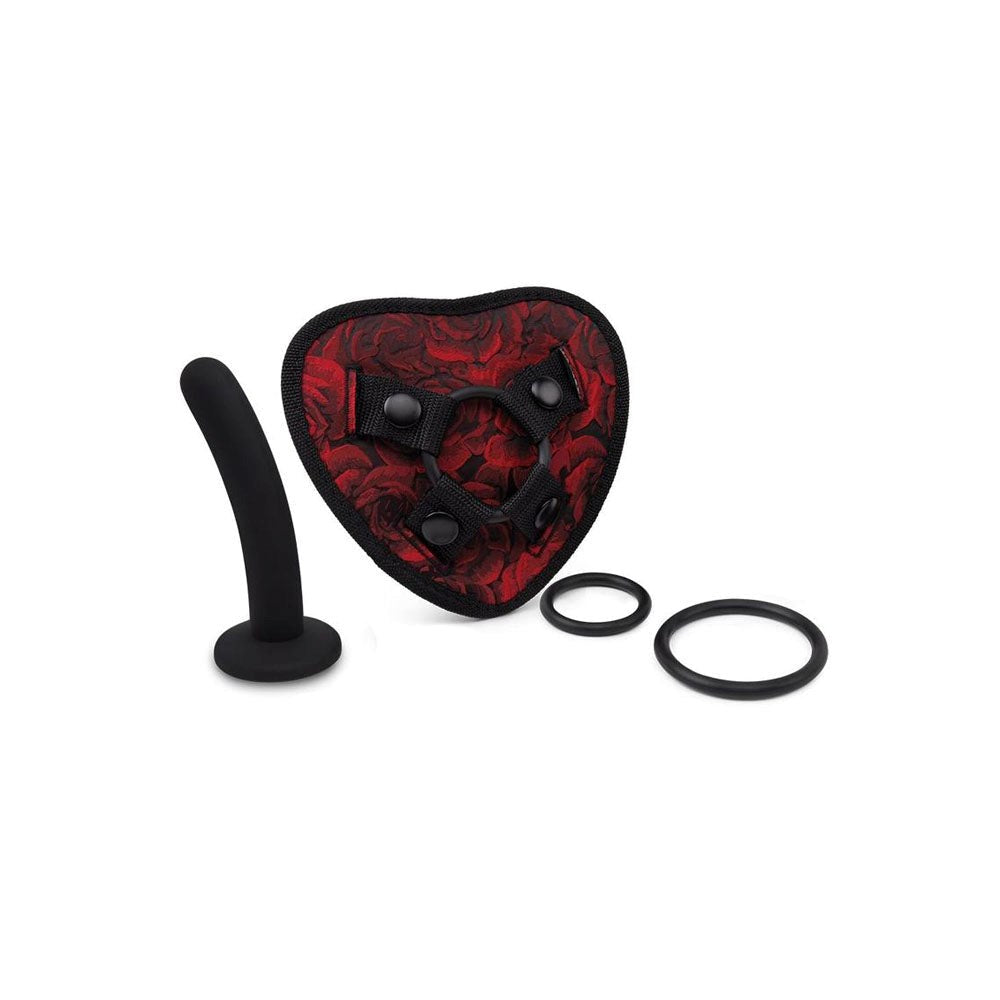 Xgen Products Secret Kisses ROSEGASM Heart Shaped Strap On Harness 5 Inch Dildo - - Strap On Sextoys