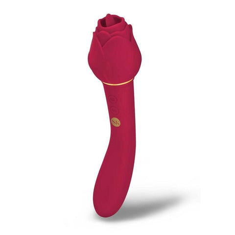 Xgen Products Secret Kisses ROSEGASM LINGO Dual Vibrator Rose Red Flickering - Clit Ticklers and Pulsators