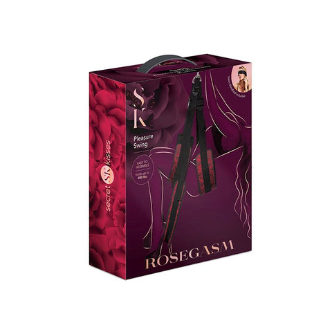 Xgen Products Secret Kisses ROSEGASM Pleasure Sex Swing Black/Red Premium Support - Sex Swings And Slings