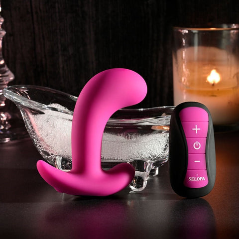 Evolved Selopa HOOKING UP USB Rechargeable Vibrator with Wireless Remote Pink - Butt Plugs