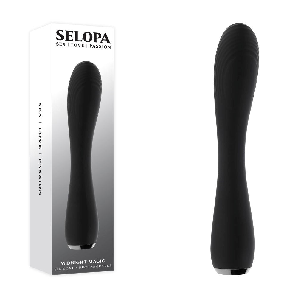 Evolved Selopa MIDNIGHT MAGIC USB Rechargeable G Spot Vibrator Black Curved - - G-Spot Vibrators