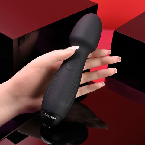 Evolved Selopa POWER TRIP USB Rechargeable Body Wand Massager Black Waterproof - Body Wands