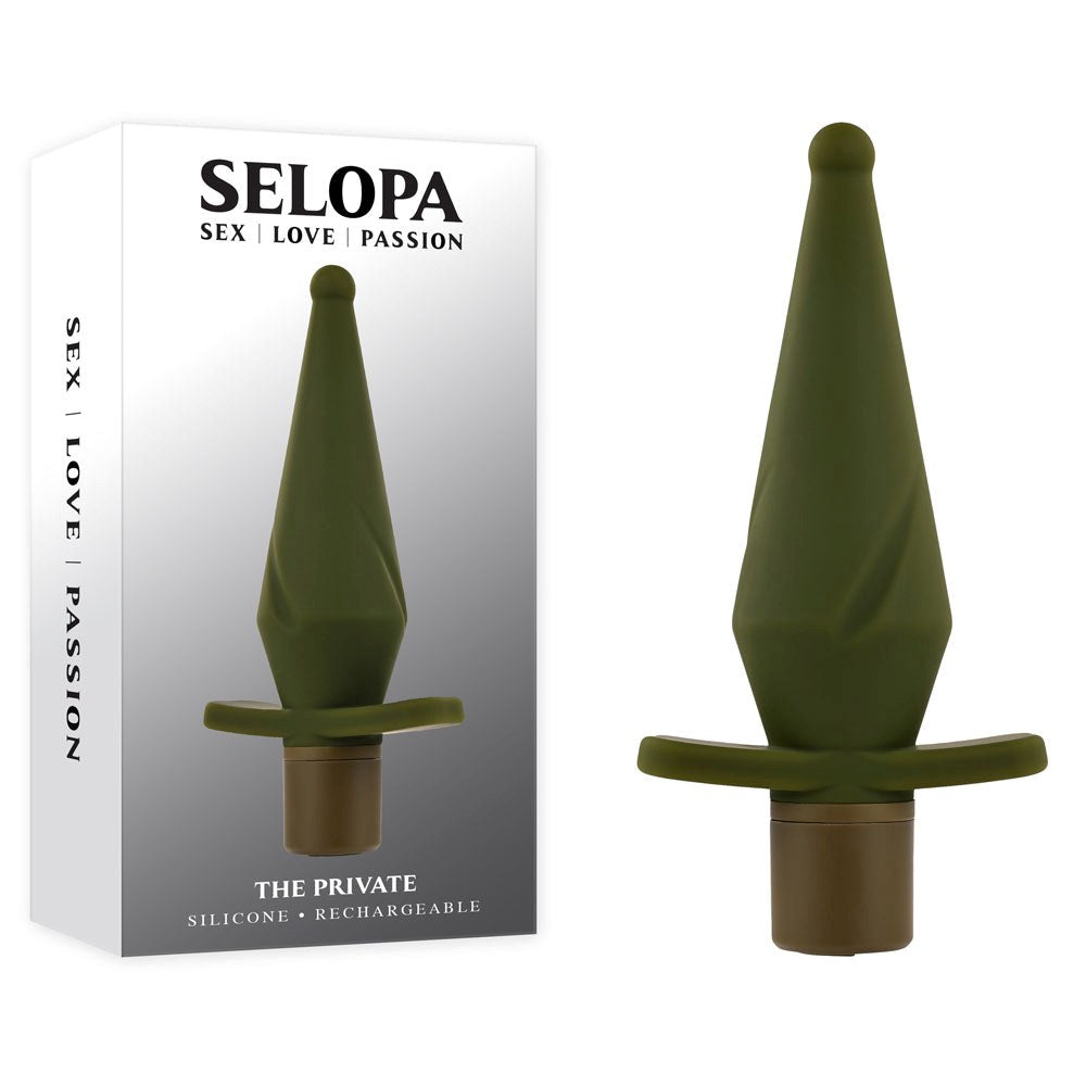 Evolved Selopa THE PRIVATE USB Rechargeable Vibrating Butt Plug Green Ball Tip - - Butt Plugs