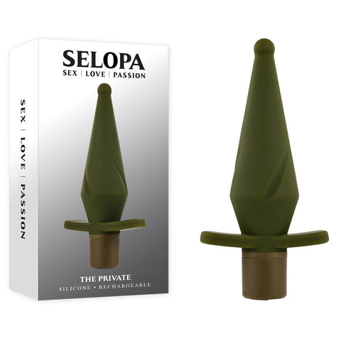 Evolved Selopa THE PRIVATE USB Rechargeable Vibrating Butt Plug Green Ball Tip - Butt Plugs