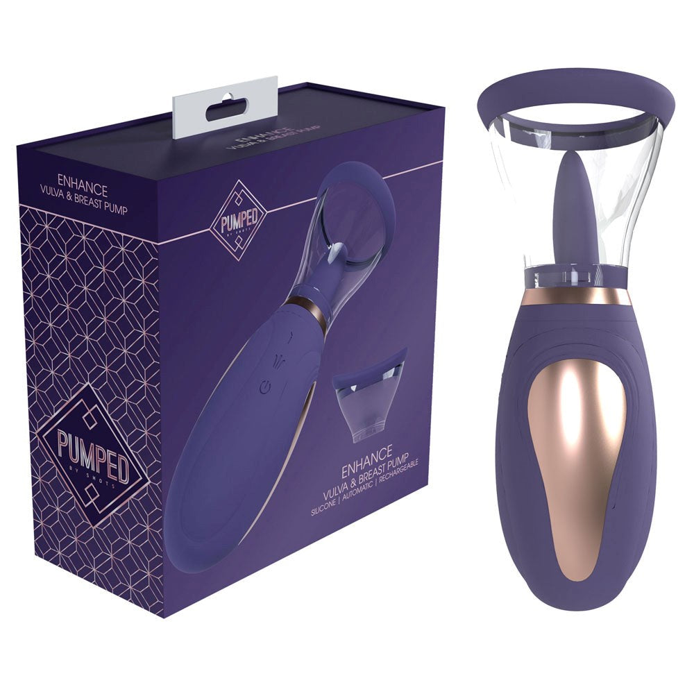 Shots Toys PUMPED Enhance Auto Vulva & Breast USB Rechargeable Ladies Pump Purple - - Pussy And Clit Toys