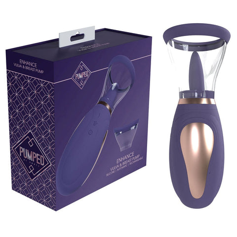 Shots Toys PUMPED Enhance Auto Vulva & Breast USB Rechargeable Ladies Pump Purple - Pussy And Clit Toys