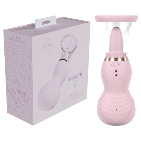 Shots Toys PUMPED Sensual Auto USB Rechargeable Vulva & Breast Pump Pink - Pussy And Clit Toys