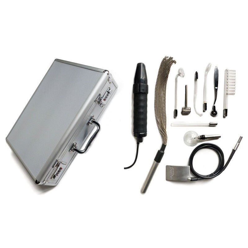 The Stockroom KinkLab Agent Noir Neon Wand 11 Piece E Stimulation Kit - - Electro Sex