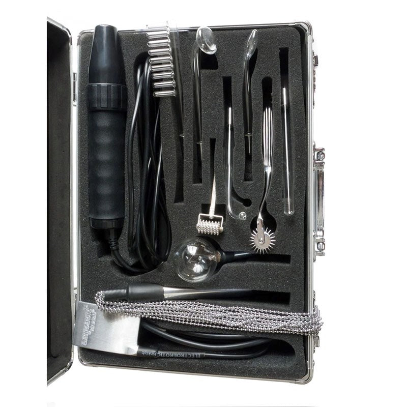 The Stockroom KinkLab Agent Noir Neon Wand 11 Piece E Stimulation Kit - - Electro Sex
