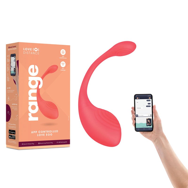 Xgen Products Love Distance RANGE App Controlled Vibrating Egg Coral Remote - - Love Eggs and Kegel Exercisers