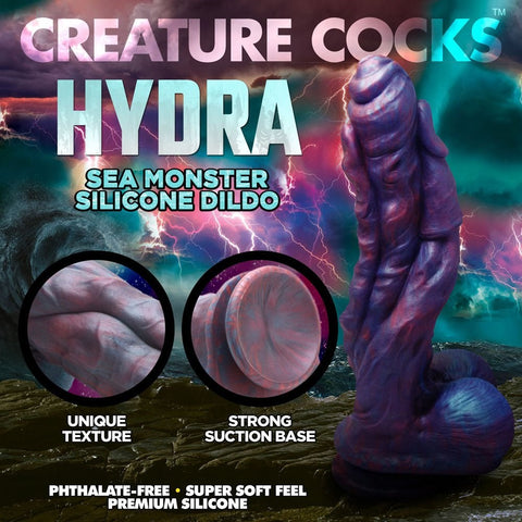 XR Brands Creature Cocks Hydra Fantasy Monster Silicone Dildo 26.9cm Multi Head - Realistic Dildos