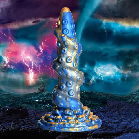 XR Brands Creature Cocks Lord Kraken Fantasy Tentacle Dildo Blue 21cm Spiral - Realistic Dildos